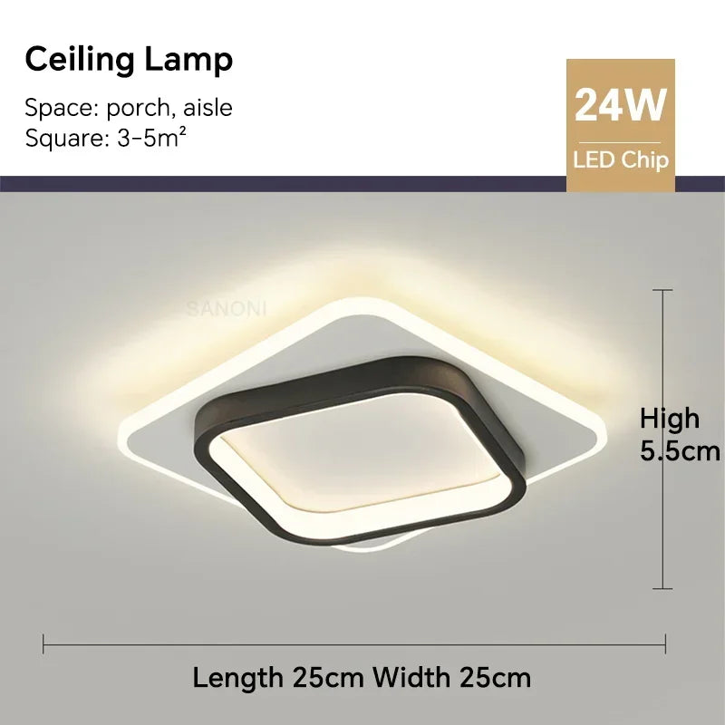Modern LED Aisle Ceiling Light Chandelier - Indoor Lighting Fixture for Corridor, Stairs, Foyer, Balcony, Bedroom, Bathroom | Kalsten