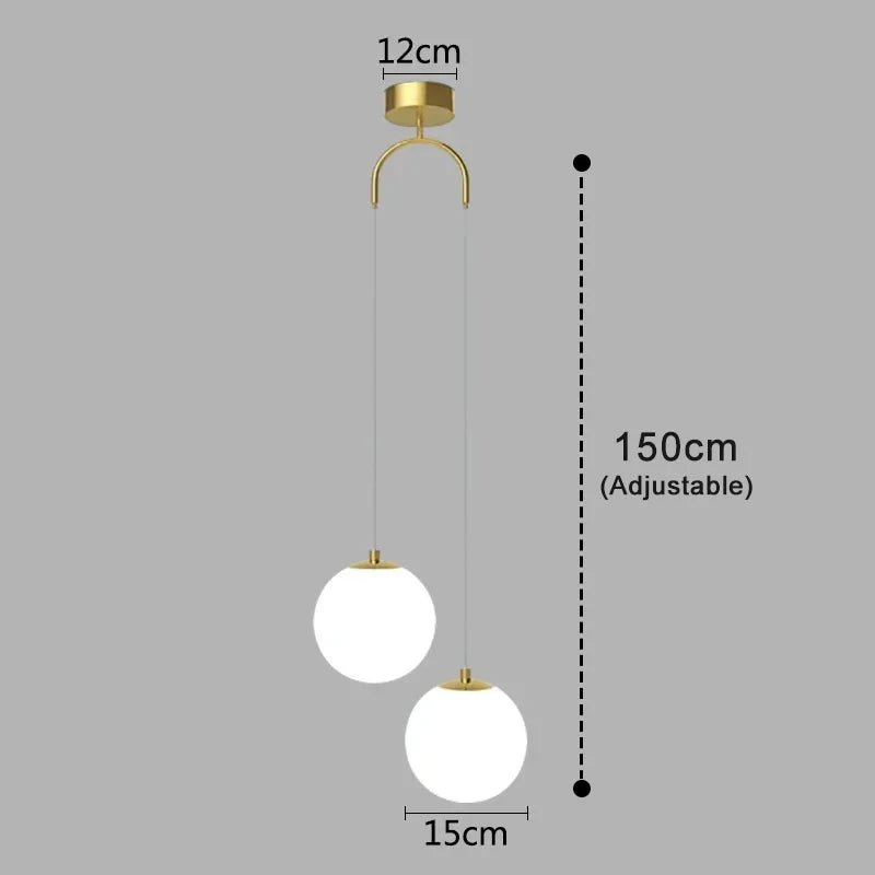 Modern Glass LED Pendant Light – Nordic Style Hanging Lamp for Living Room, Bedroom, Restaurant, and Bar, 220V AC, Indoor Lighting Fixture | Kalsten