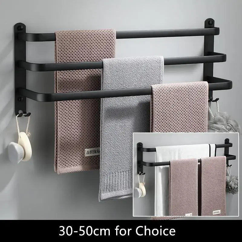 Fixed towel rail - Black Aluminum | Screw mounting Karnz