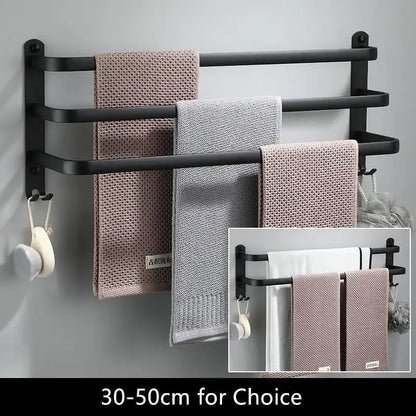 Fixed towel rail - Black Aluminum | Screw mounting Karnz