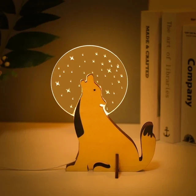 Charming Wooden Animals LED Bedside Lamps | Kalsten
