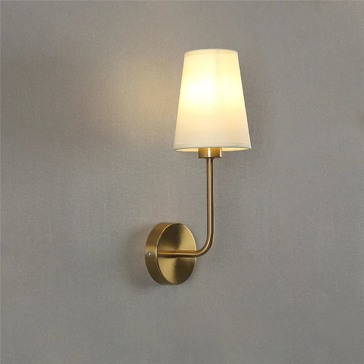 Nordic Minimalist Wall Lamp – Modern Linen Lampshade with Elbow Design for Living Room, Bedroom, and Staircase | Kalsten