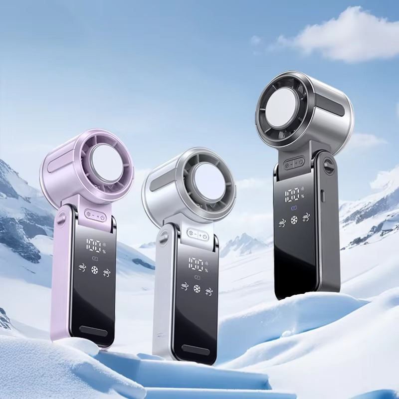 Foldable Turbine Handheld Fan with Integrated Ice Pack | Kalsten