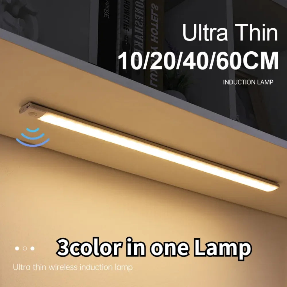 Motion Sensor Night Light – USB Rechargeable Wireless LED Lamp for Kitchen, Bedroom, Closet, and Wardrobe Lighting | Kalsten