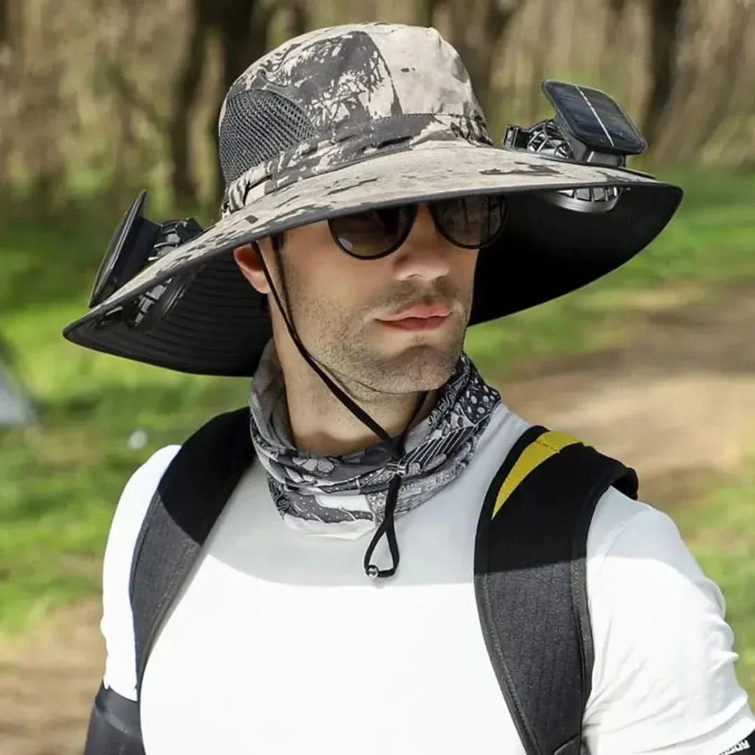Solar Fan Fisherman's Hat - Solar Energy & USB Charging | Kalsten