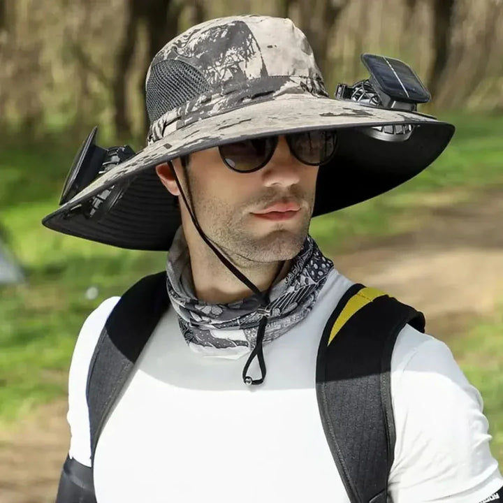 Solar Fan Fisherman's Hat - Solar Energy & USB Charging | Kalsten