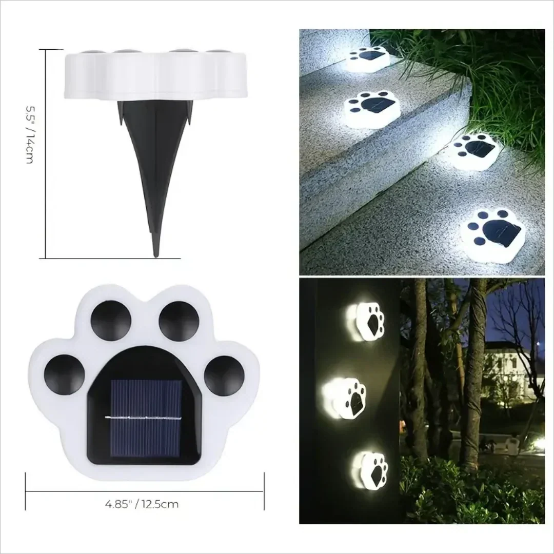 Glowing Paw LED Solar Pathway Outdoor Lights | Kalsten