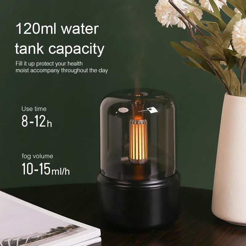 Skanto | Retro Aroma Diffuser with Night Light - USB Essential Oil Humidifier for Home and Office