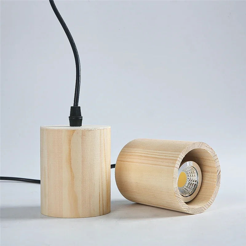 Modern Wooden Pendant Light – Nordic Style Solid Wood Lamp for Living Room, Bedroom, Bar, and Restaurant, E27 Bulb Base | Kalsten