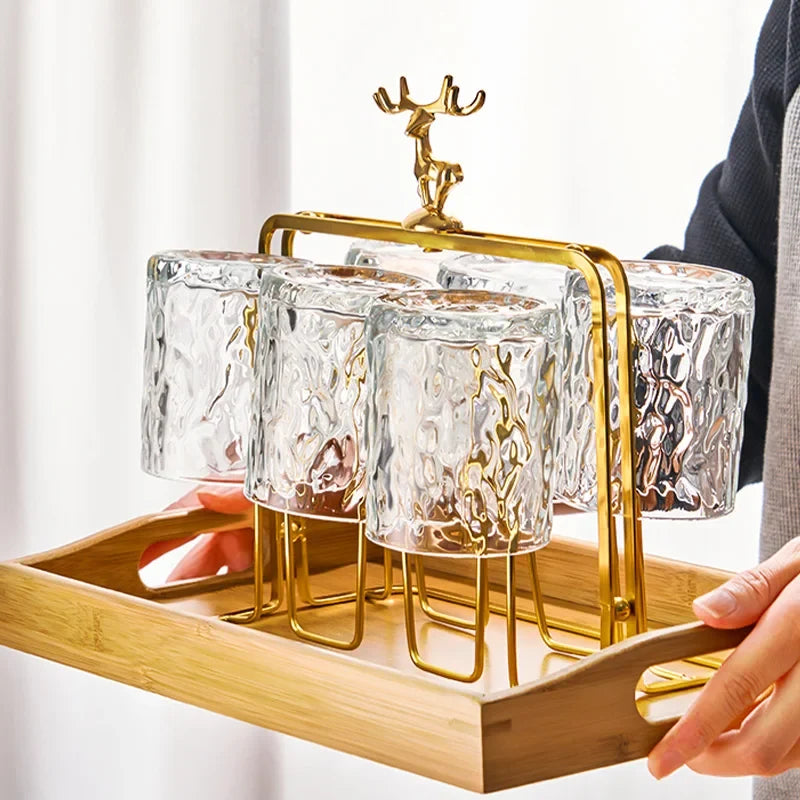 Glacio Glass Cup Holder - Glass Party Holder with Reindeer Design for Luxurious Whisky Experience Kalsten
