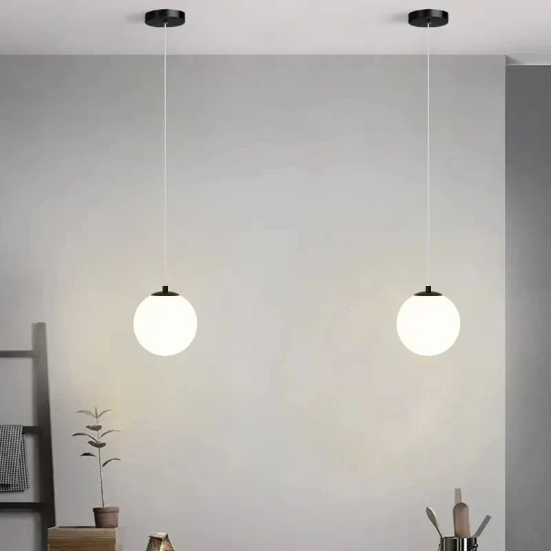 Modern Glass LED Pendant Light – Nordic Style Hanging Lamp for Living Room, Bedroom, Restaurant, and Bar, 220V AC, Indoor Lighting Fixture | Kalsten