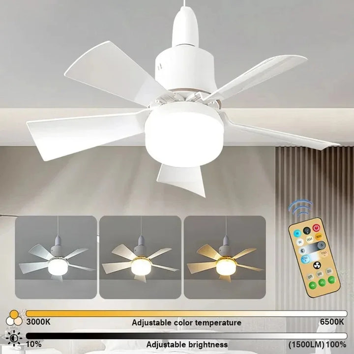 30W E27 Ceiling Fan Light with Remote - LED Dimming Function, Intelligent Silent Fan for Bedroom & Living Room | Kalsten