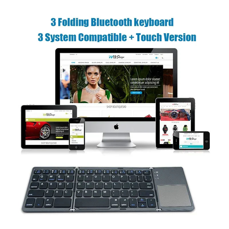 Wireless foldable Bluetooth keyboard with touchpad – Compact, versatile, and ultra-portable | Kalsten