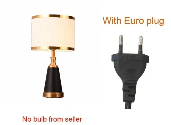American Bedroom Bedside Table Lamp - Hotel Villa Guest Room Living Room Decorative Table Lamp Gold Iron LED Lamp | Kalsten
