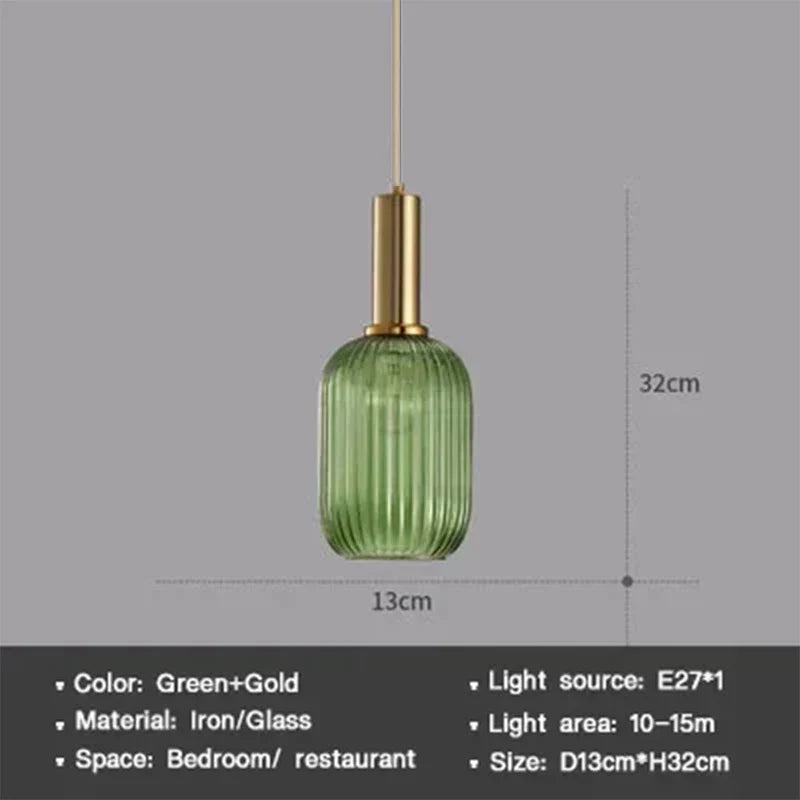 Modern Nordic Glass Pendant Light – Single Head LED Hanging Lamp for Dining Room, Bedroom, Cafe, and Study – White, Green, Cognac & More | Kalsten