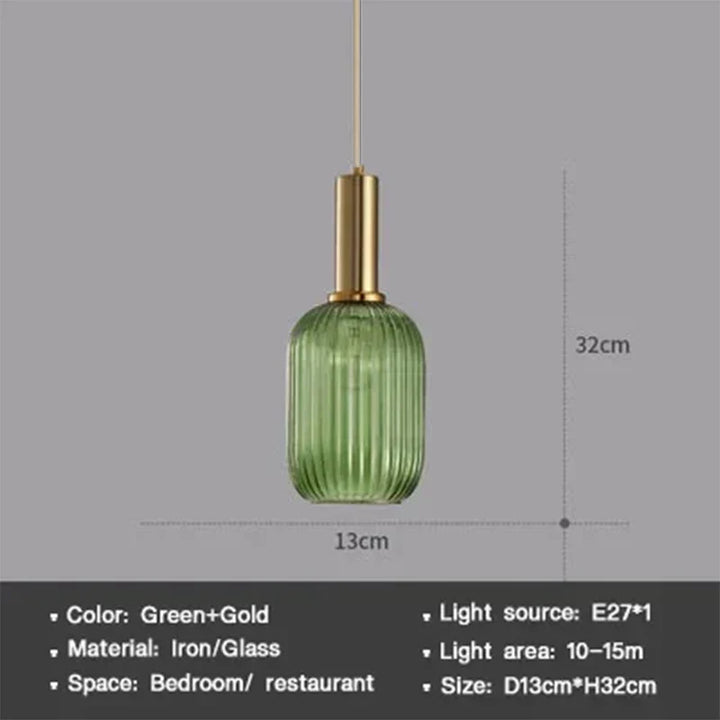 Modern Nordic Glass Pendant Light – Single Head LED Hanging Lamp for Dining Room, Bedroom, Cafe, and Study – White, Green, Cognac & More | Kalsten
