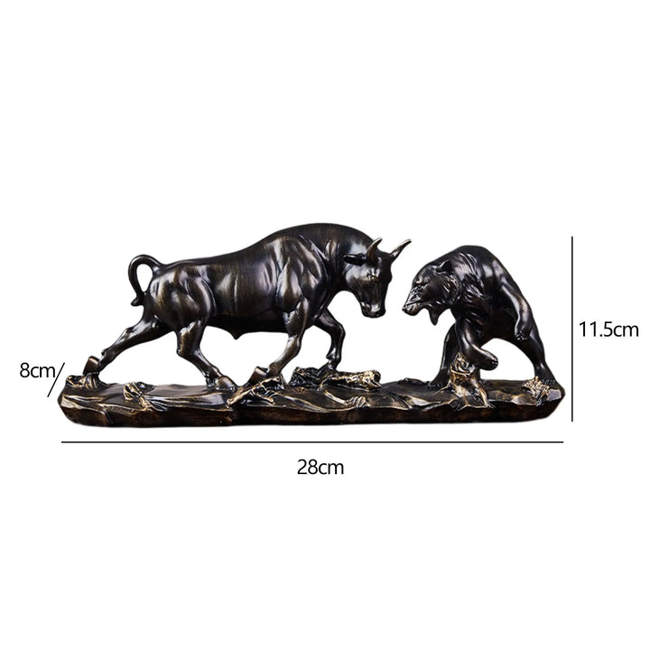 Kalsten | Feng Shui Bear and Bull Statue, Bull Figure, Collection Cow Sculptures Animal