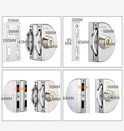 BowLift | Sliding Door Stainless Steel Safety Glass Door Lock