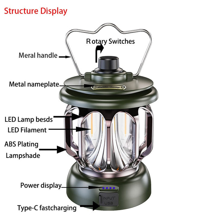Retro Power Bank Camping LED Lamp | Kalsten