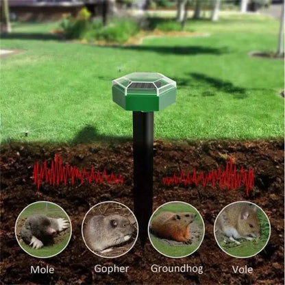 Skanto | ULTRAGUARD ULTRASONIC PEST REPELLER – Ultrasonic Pest Repeller with LED Light – Weather-Resistant and Battery-Powered for Garden and Outdoor Use