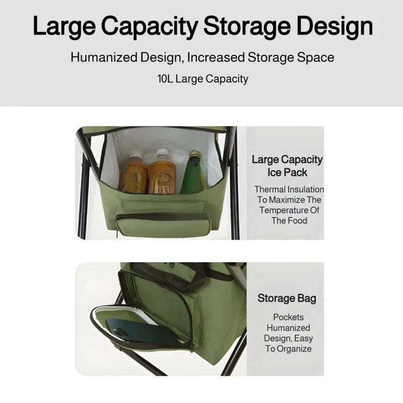 Built-in Cooling Bag Portable Folding Outdoor Stool | Kalsten