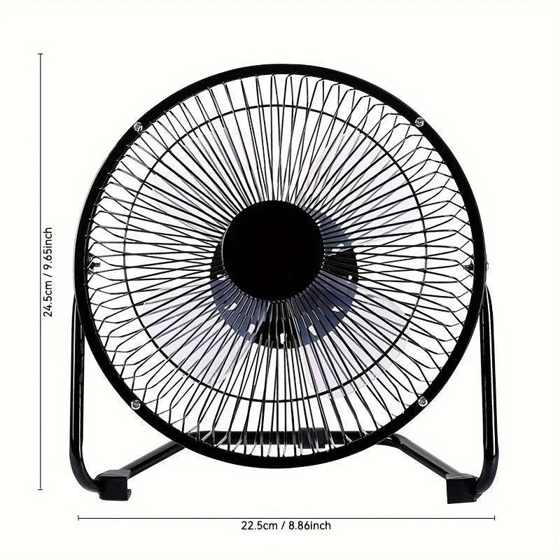 4/6/8 Inch Desktop Portable USB Electric Fan – 2-Speed Adjustable Mini Desk Fan with 4 Blades & 360° Rotation for Strong Airflow | Kalsten
