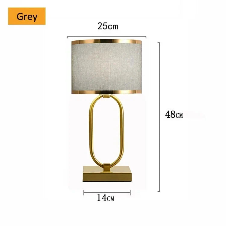 Luxurious European Cloth and Metal Table Lamp - Perfect for Study, Bedside, and Living Room Décor | Kalsten