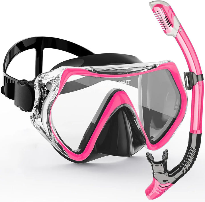 Kalsten | AquaVision Snorkel Mask Set for Adults | Anti-Fog & Impact Resistant | Silicone Edge & Dry Snorkel | 180° Field of View