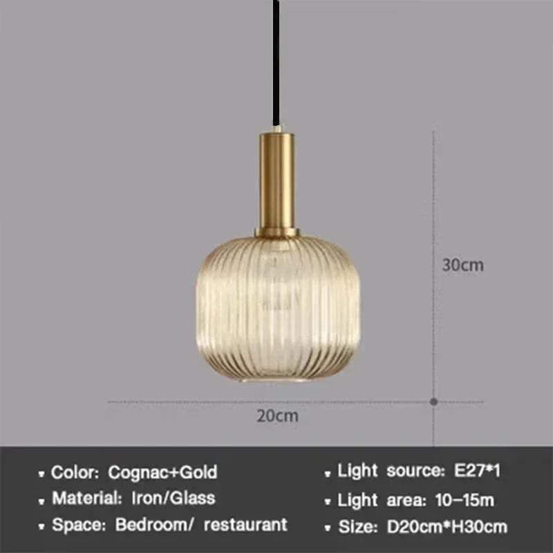 Modern Nordic Glass Pendant Light – Single Head LED Hanging Lamp for Dining Room, Bedroom, Cafe, and Study – White, Green, Cognac & More | Kalsten