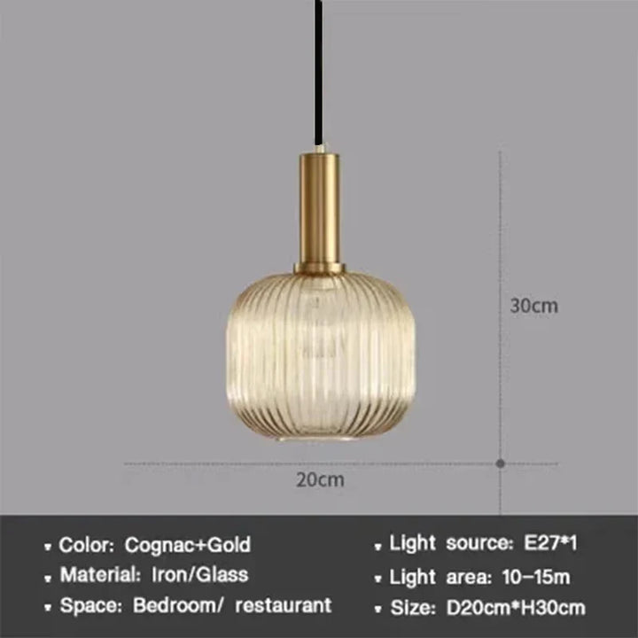 Modern Nordic Glass Pendant Light – Single Head LED Hanging Lamp for Dining Room, Bedroom, Cafe, and Study – White, Green, Cognac & More | Kalsten