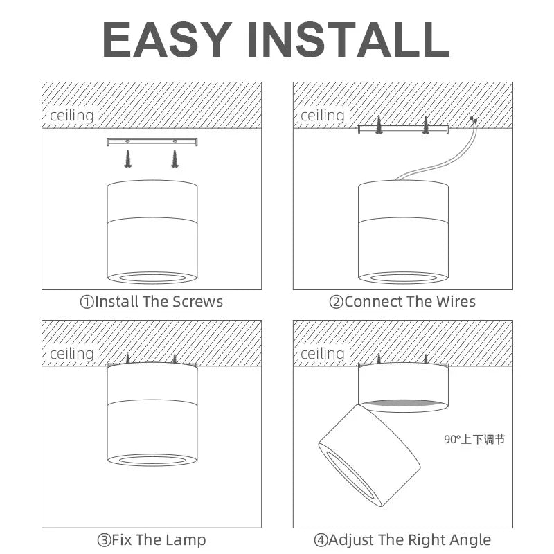 Modern LED Wall Lamp – Round Surface Mounted Downlight with Neutral, Cool, & Warm Light Options for Kitchen, Bedroom, Dining Room, and More | Kalsten