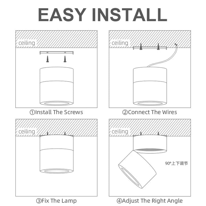 Modern LED Wall Lamp – Round Surface Mounted Downlight with Neutral, Cool, & Warm Light Options for Kitchen, Bedroom, Dining Room, and More | Kalsten