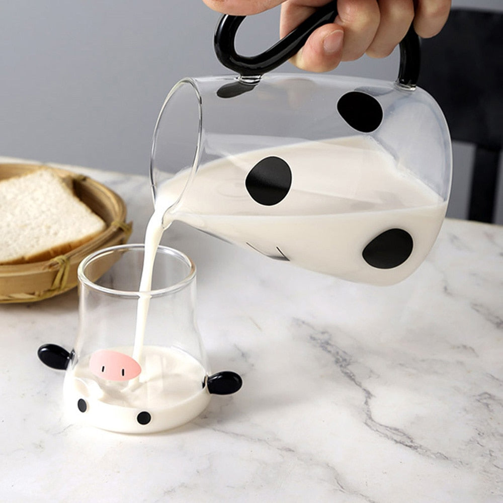 Sweet cow glass jug with cup | Kalsten