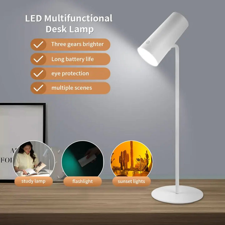 Lumora LED table lamp with touch dimming | Eye-friendly & rechargeable | USB-C | 2000 mAh battery | For desk, bedside table & decor | Kalsten