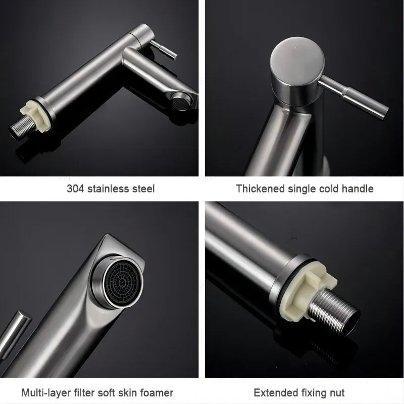 Stylish Luxury Stainless Steel Basin Faucet for Bathrooms Kalsten