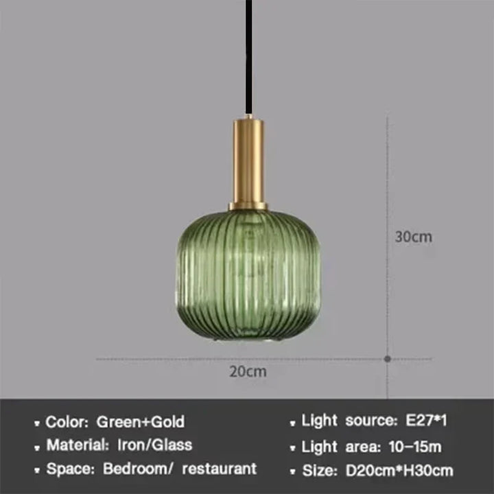 Modern Nordic Glass Pendant Light – Single Head LED Hanging Lamp for Dining Room, Bedroom, Cafe, and Study – White, Green, Cognac & More | Kalsten