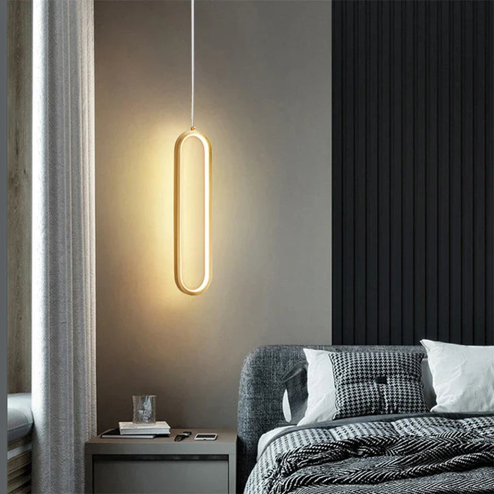 Modern LED Pendant Light – Black and Gold Hanging Lamp for Bedroom, Living Room, and Dining Room – Stylish Indoor Ceiling Light Fixture | Kalsten