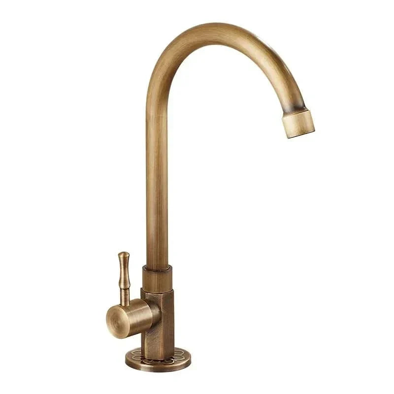 Kalsten | Antique brass swan neck tap for kitchen