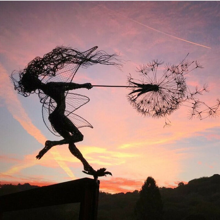 Fairy on a milk thread art sculpture Kalsten