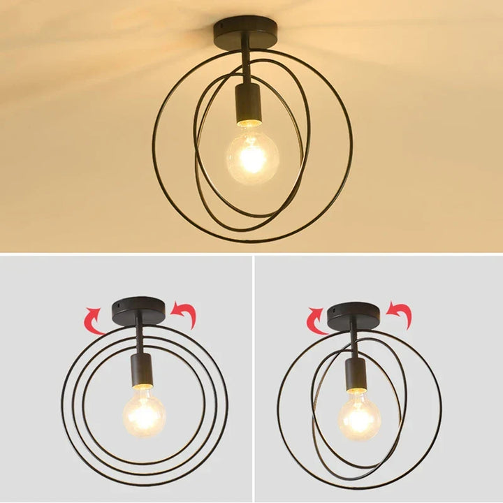 Modern Metal Gold Ceiling Light – Industrial Iron Pendant Lamp for Living Room, Bedroom, Aisle, Loft, E27 Home Lighting Fixture | Kalsten