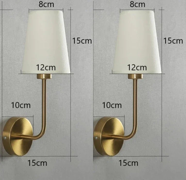 Nordic Minimalist Wall Lamp – Modern Linen Lampshade with Elbow Design for Living Room, Bedroom, and Staircase | Kalsten