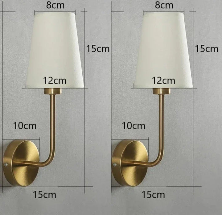 Nordic Minimalist Wall Lamp – Modern Linen Lampshade with Elbow Design for Living Room, Bedroom, and Staircase | Kalsten