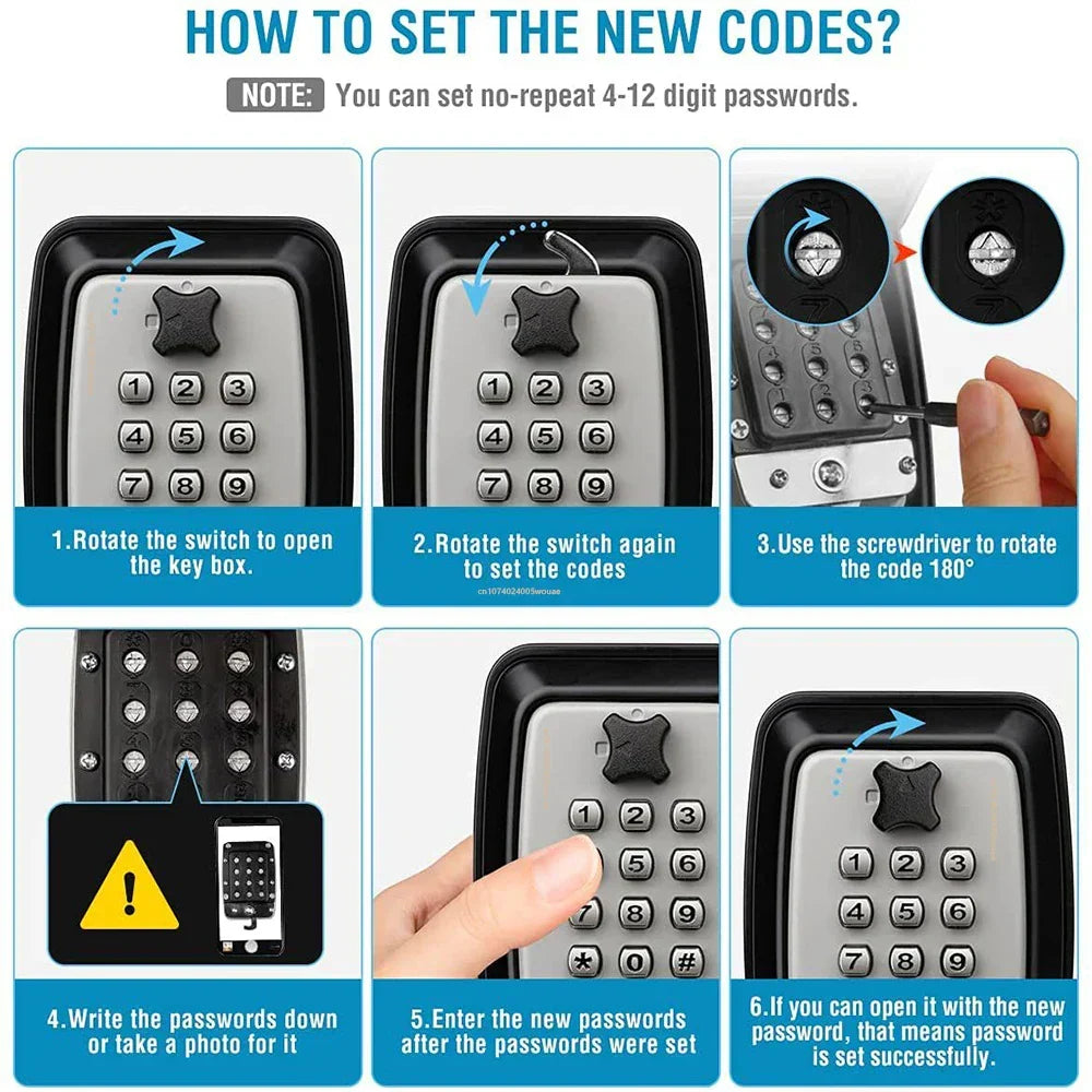 Skanto | Waterproof Wall-Mounted Key Box – Outdoor Lockable Key Storage with Combination Code