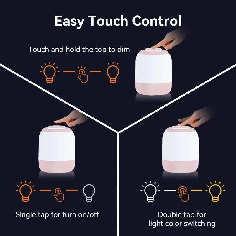 Kalsten | LUMINA TOUCH LED Table Lamp | Portable & Dimmable | Touch Control | For Bedroom & Children's Room