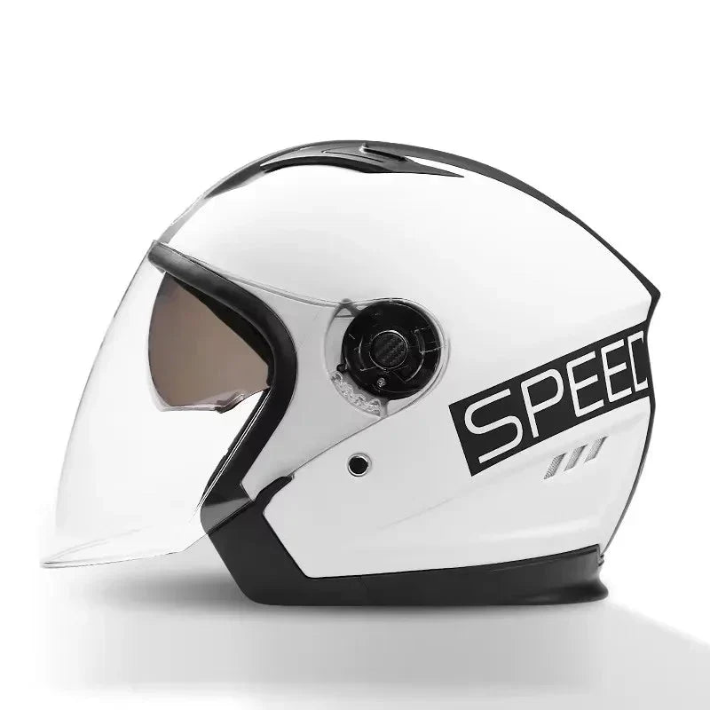 Kalsten | Retro 3/4 Open-Face Motorcycle Helmet with Dual Lens – AeroRide