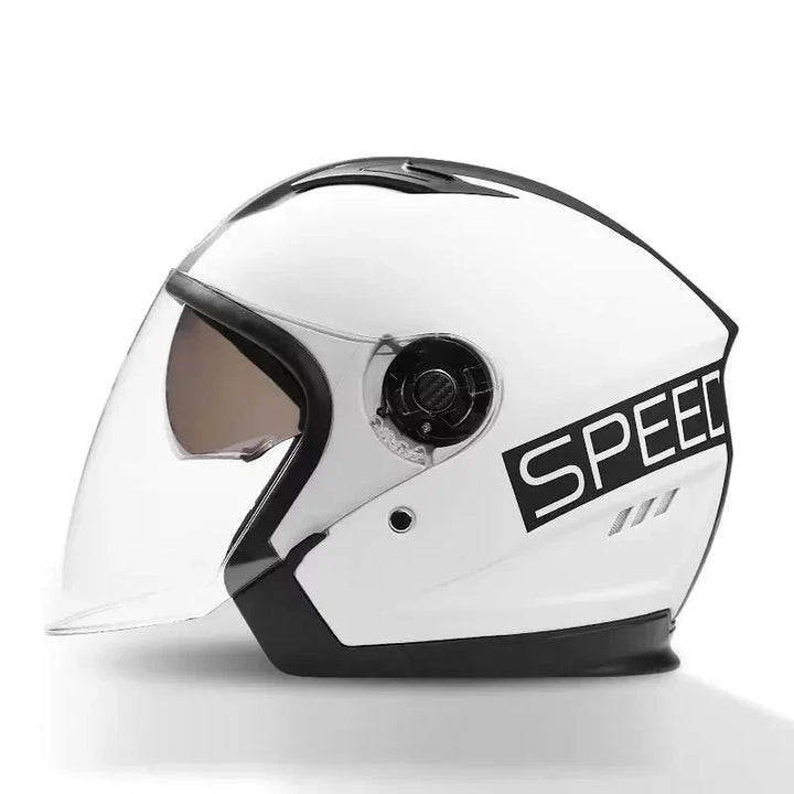 Kalsten | Retro 3/4 Open-Face Motorcycle Helmet with Dual Lens – AeroRide