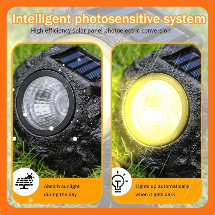 Kalsten | Solar-Powered LED Stone Spotlight for Outdoor Landscaping