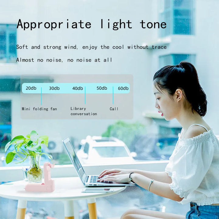 New Handheld Portable Mini Fan - Creative, Three-Speed Adjustable, Solid Color, USB Rechargeable Small Fan | Kalsten