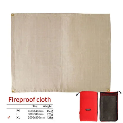 Skanto | CampVita Fire Protection Camping Mat | Heat Resistant & Fireproof | Ideal for Grills & Campfires | Fiberglass Beige