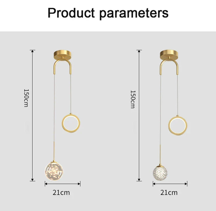 Modern LED Pendant Light – 2-Way Indoor Hanging Lamp for Living Room, Bedroom, Dining Table with Adjustable 3 Light Colors | Kalsten